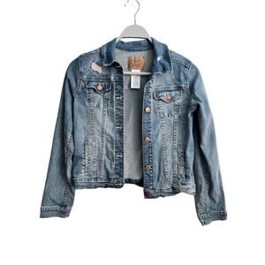 Levi’s Youth Girls Distressed Denim Jean Jacket Size: XL 13-15yrs